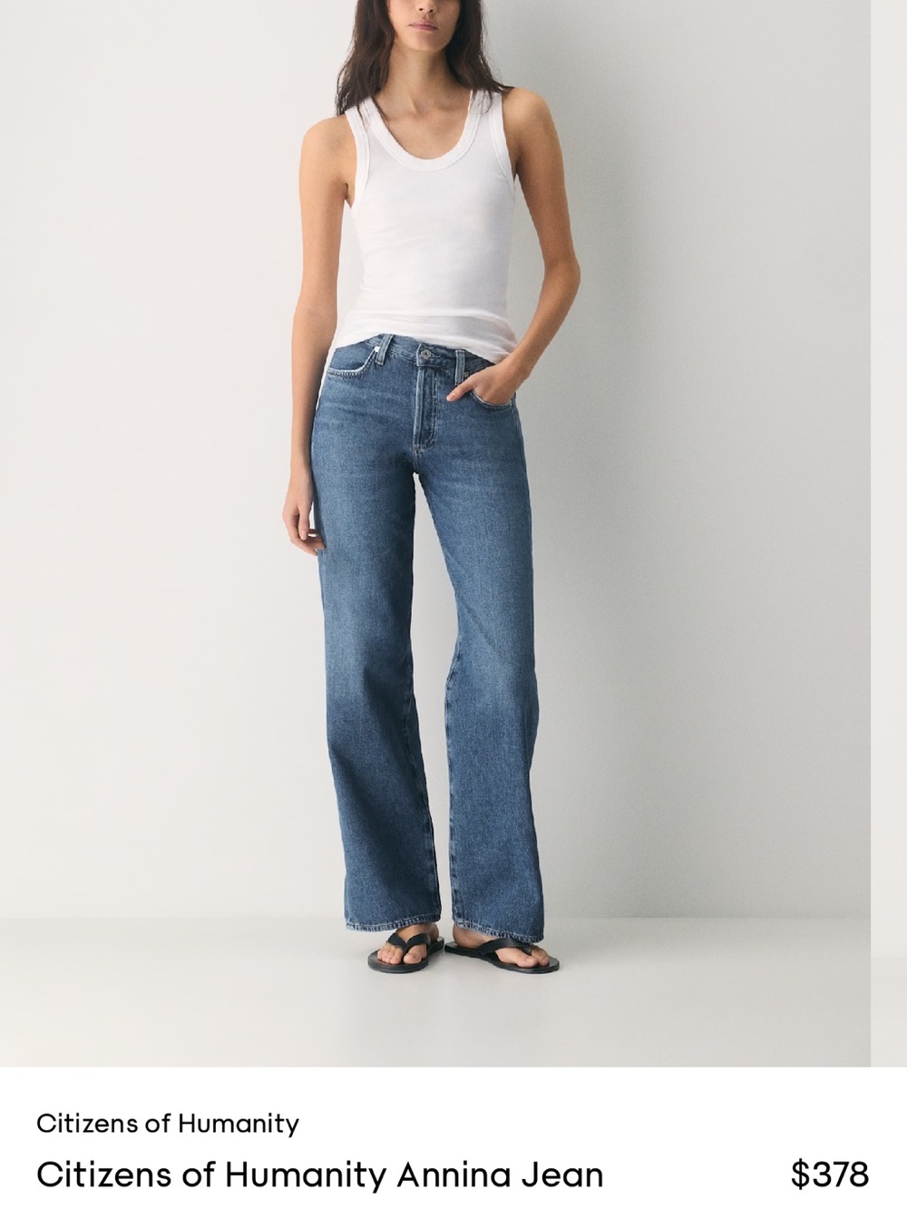 Citizens Of Humanity Annina Wide-Leg Jeans in Medium Blue (Avant)